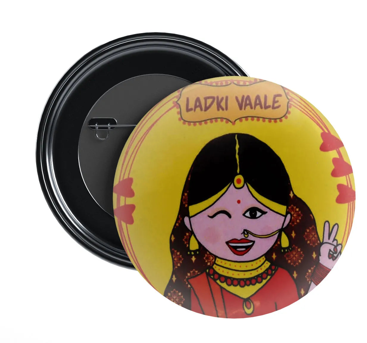 Stickerji Team Bride Wedding Badge Design 11 - Pinback button for bridal and groom party