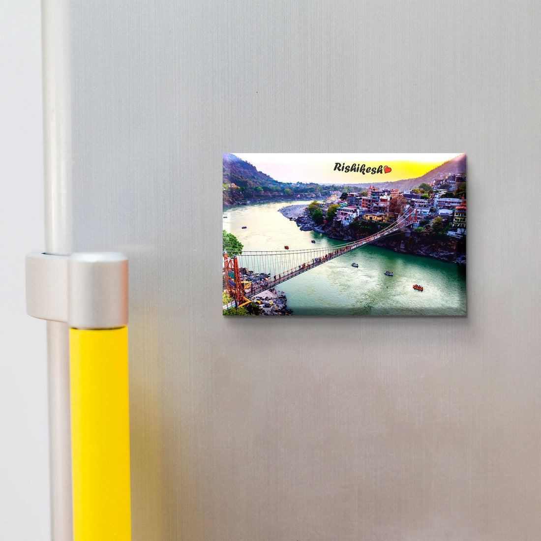 Stickerji Rishikesh Wooden Fridge Magnet - Souvenir travel keepsake gift