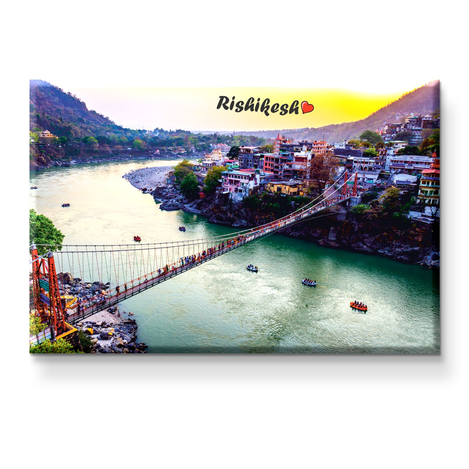 Stickerji Rishikesh Wooden Fridge Magnet - Souvenir travel keepsake gift - View 2