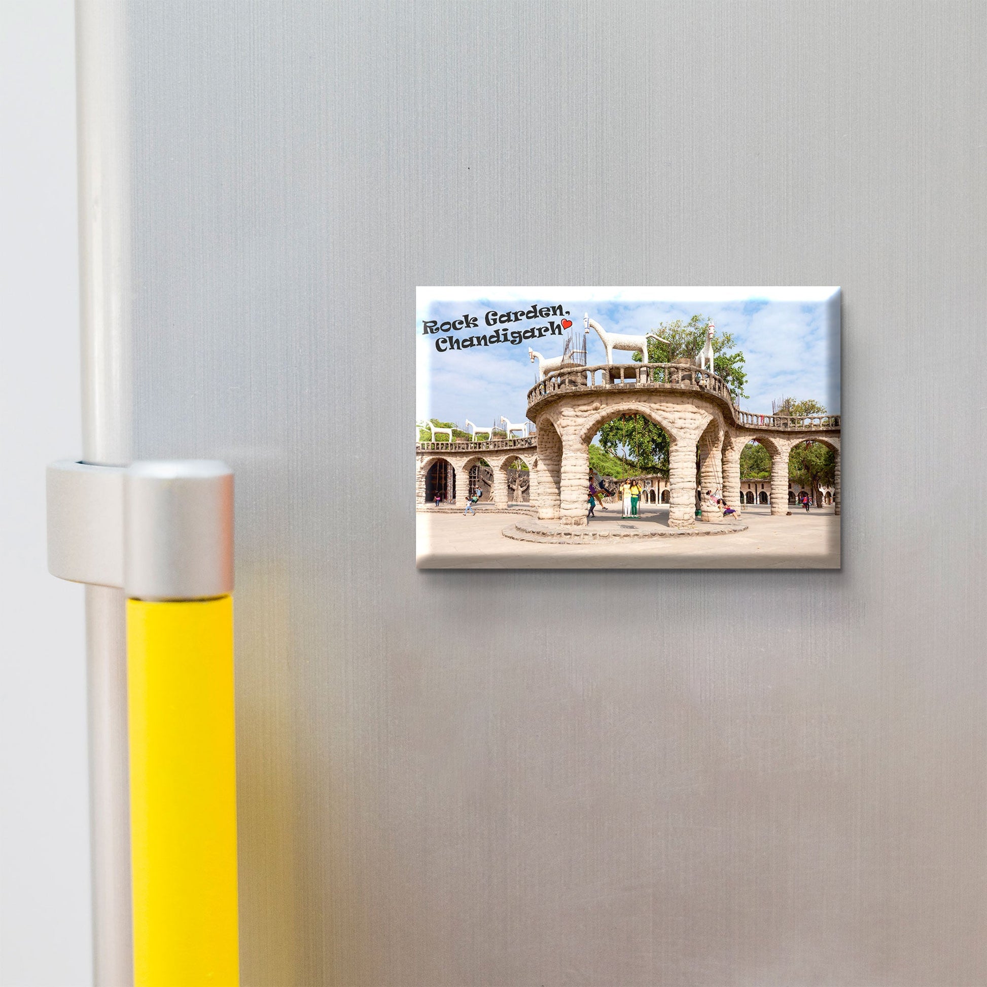 Stickerji Rock Garden, Chandigarh Wooden Fridge Magnet - Souvenir travel keepsake gift