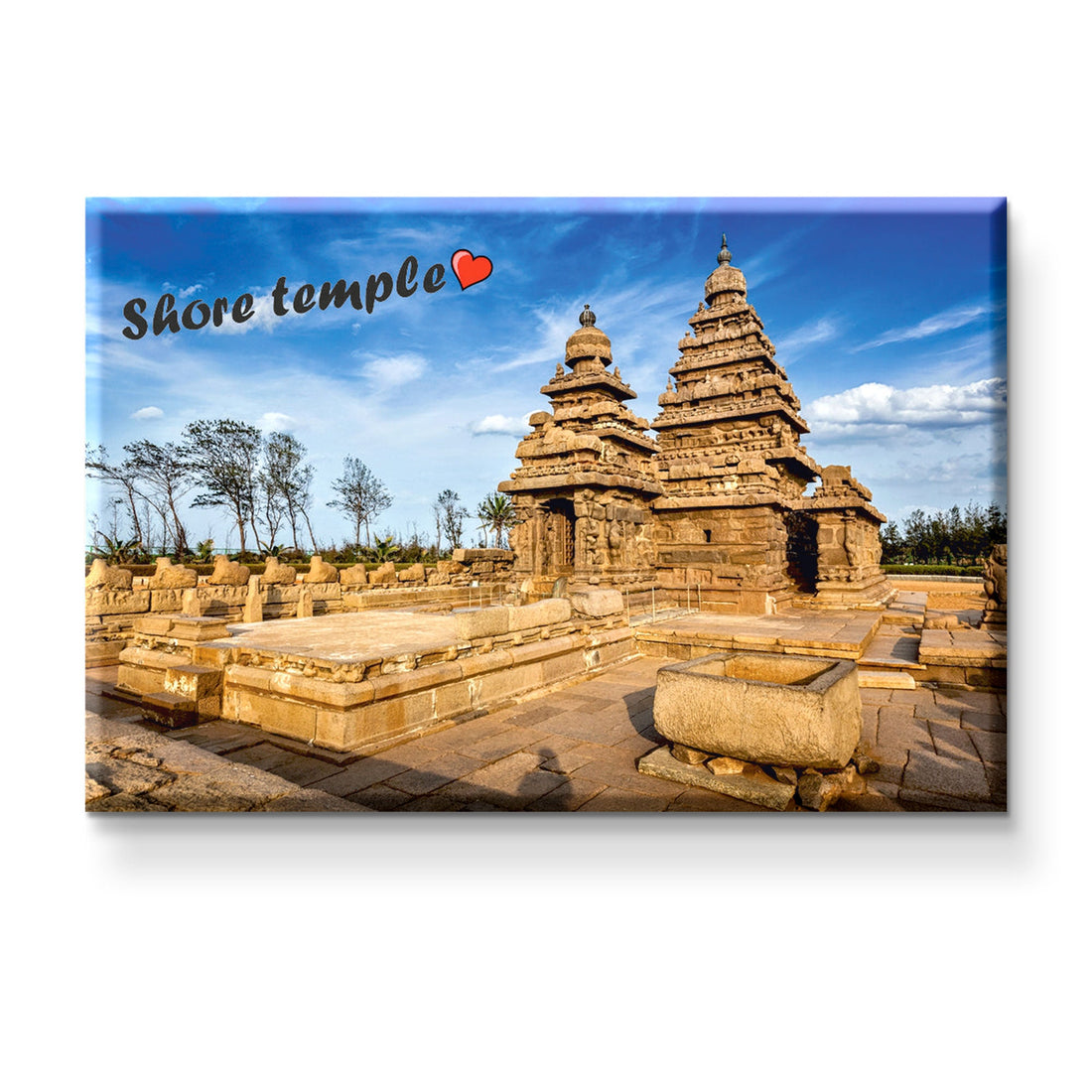 Stickerji Shore Temple Wooden Fridge Magnet - Souvenir travel keepsake gift