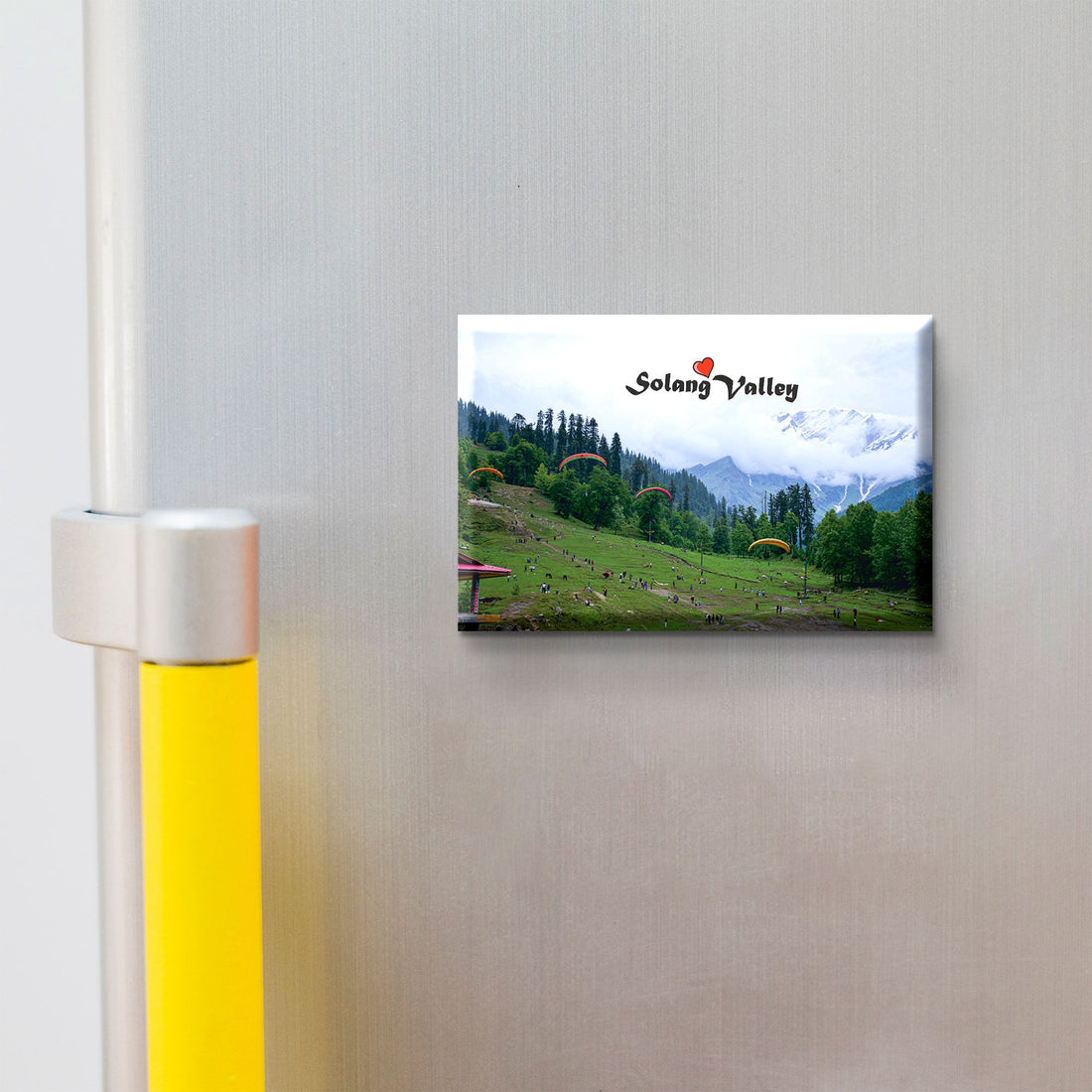 Stickerji Solang Valley Wooden Fridge Magnet - Souvenir travel keepsake gift
