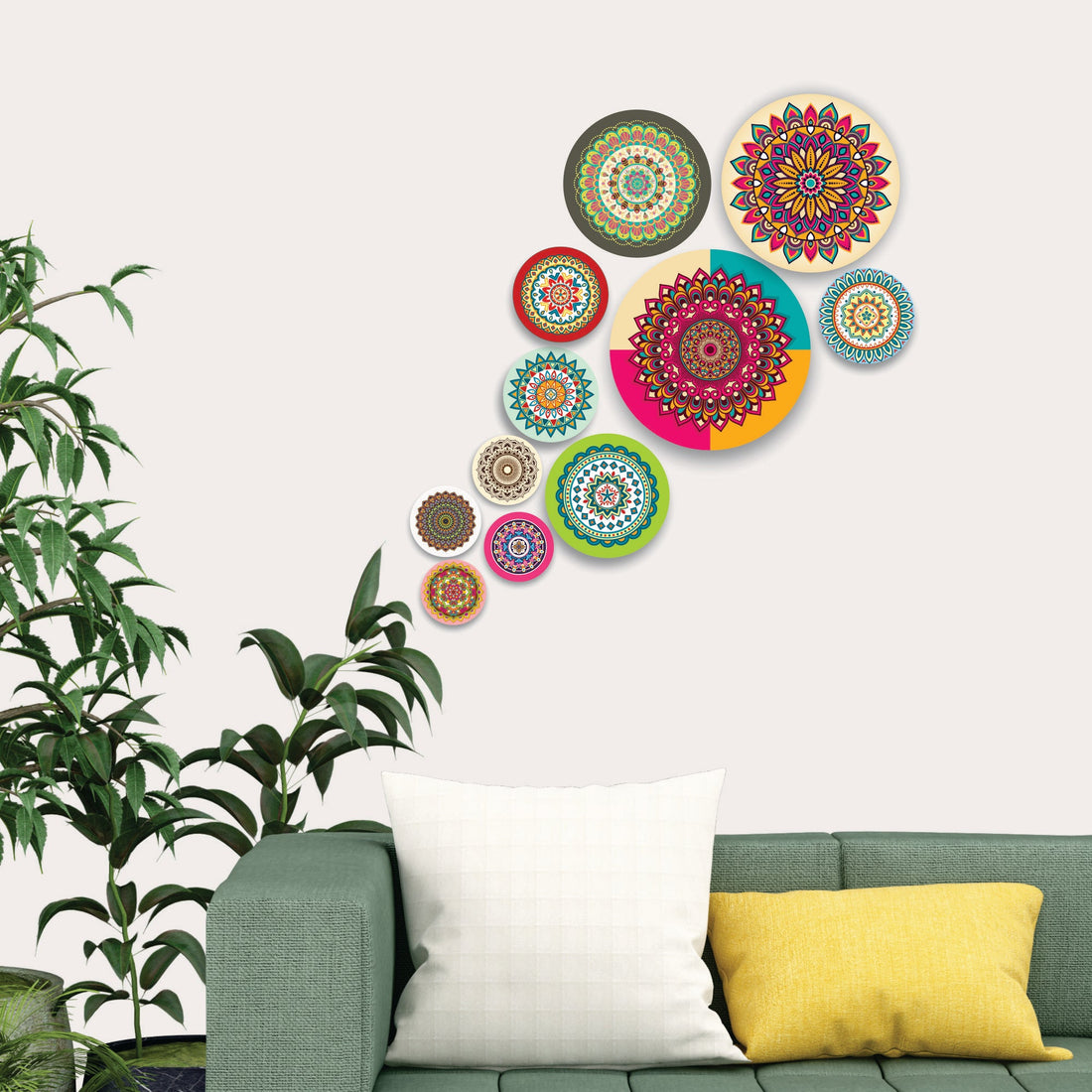 Stickerji Wooden Wall Hanging for Home Decoration | Mandala Theme Wooden Wall Hanging