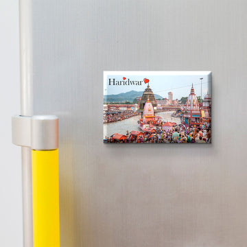 Stickerji Haridwar Wooden Fridge Magnet - Souvenir travel keepsake gift