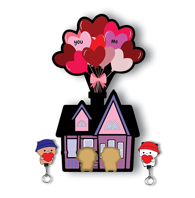 Bubu Dudu Couple Acrylic Keychain Holder - View 3 - Romantic couple gift