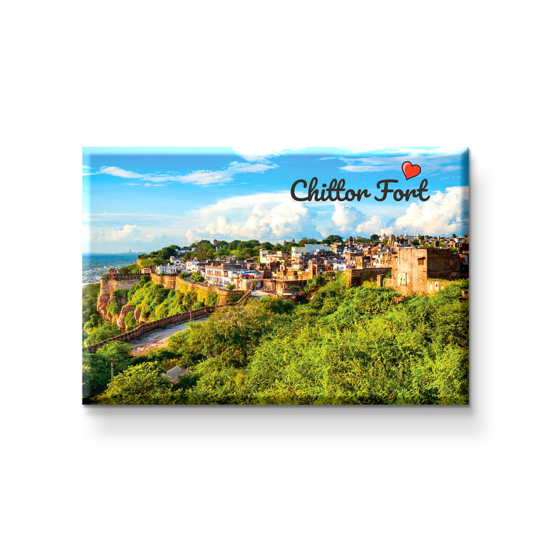 Stickerji Chittor Fort Wooden Fridge Magnet - Souvenir travel keepsake gift