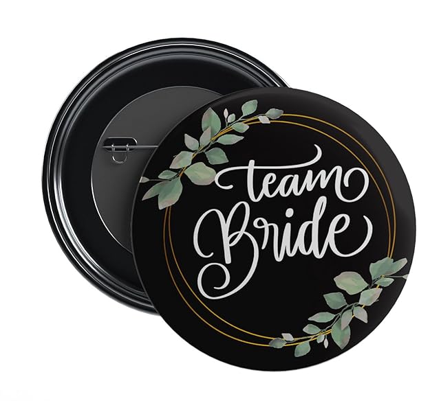 Stickerji Team Bride Wedding Badge Design 27 - Pinback button for bridal and groom party