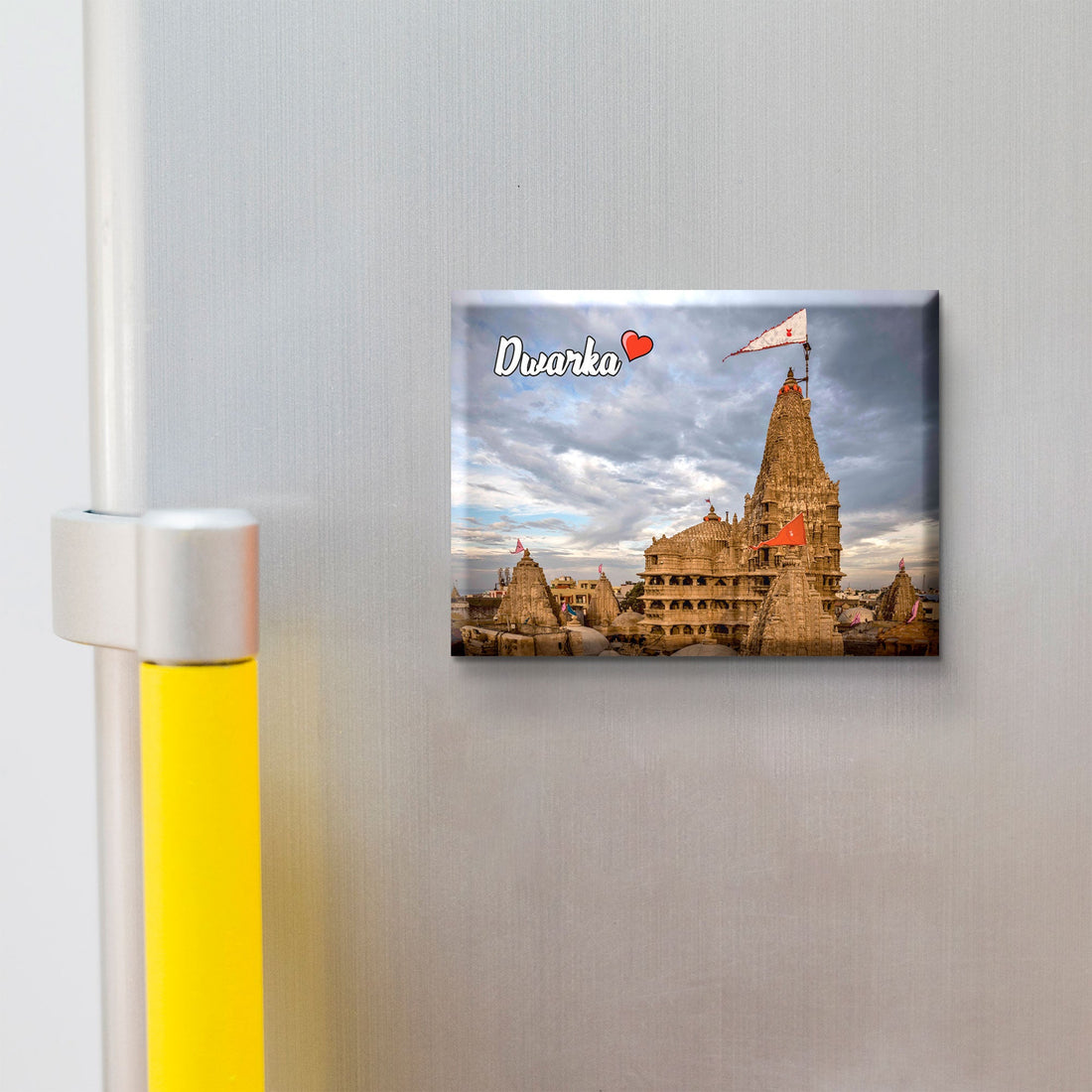 Stickerji Dwarka Wooden Fridge Magnet - Souvenir travel keepsake gift
