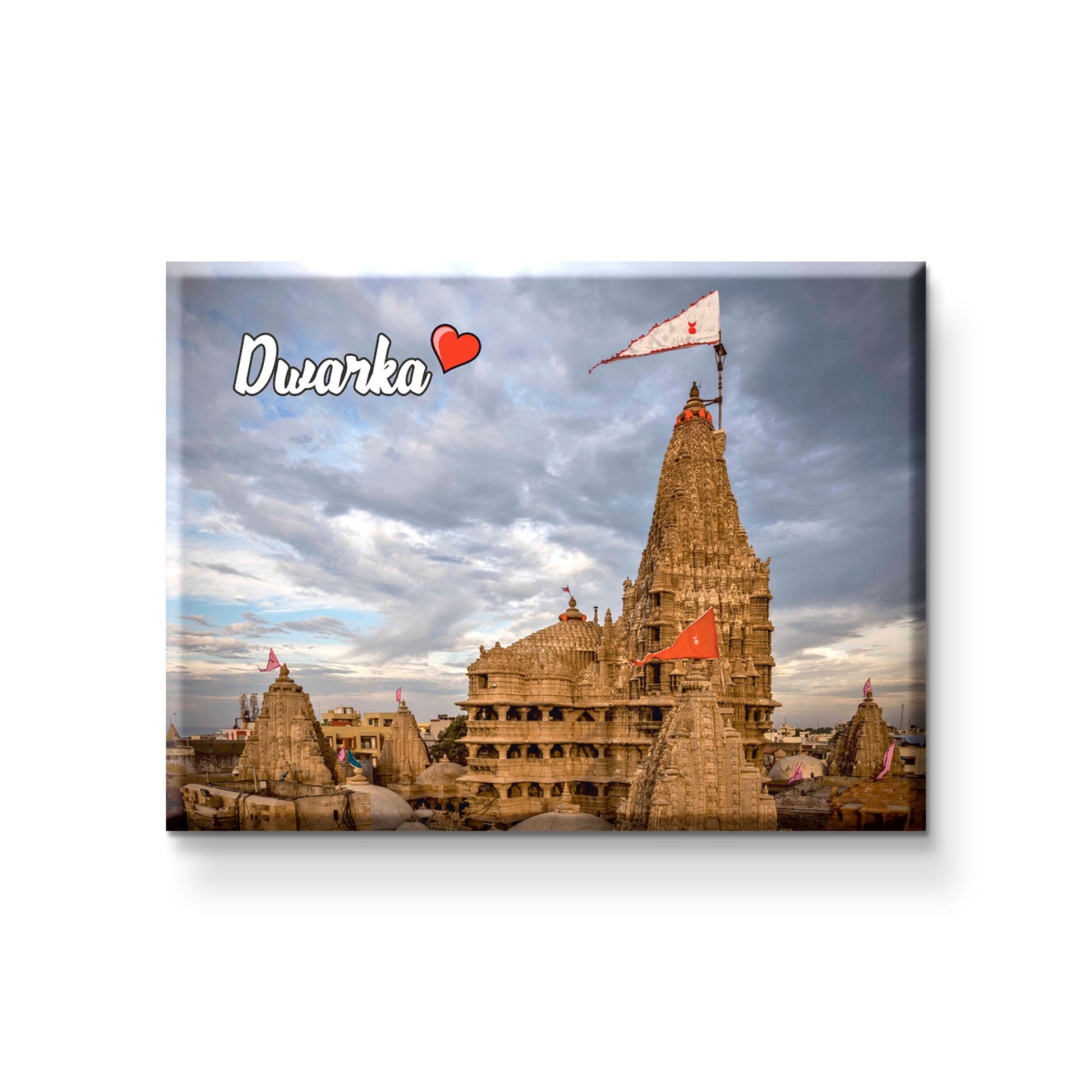 Stickerji Dwarka Wooden Fridge Magnet - Souvenir travel keepsake gift - View 2