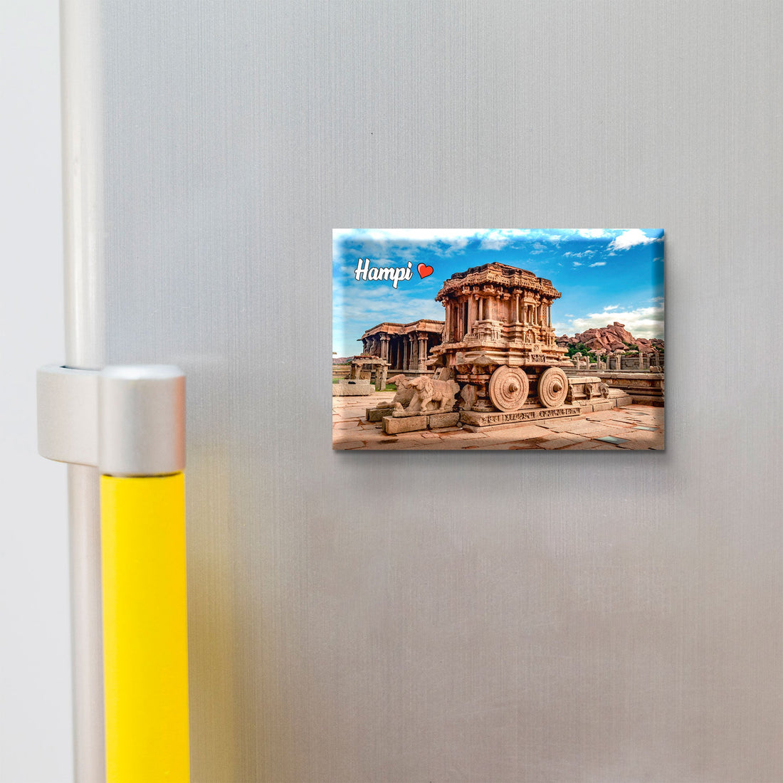 Stickerji Hampi Wooden Fridge Magnet - Souvenir travel keepsake gift