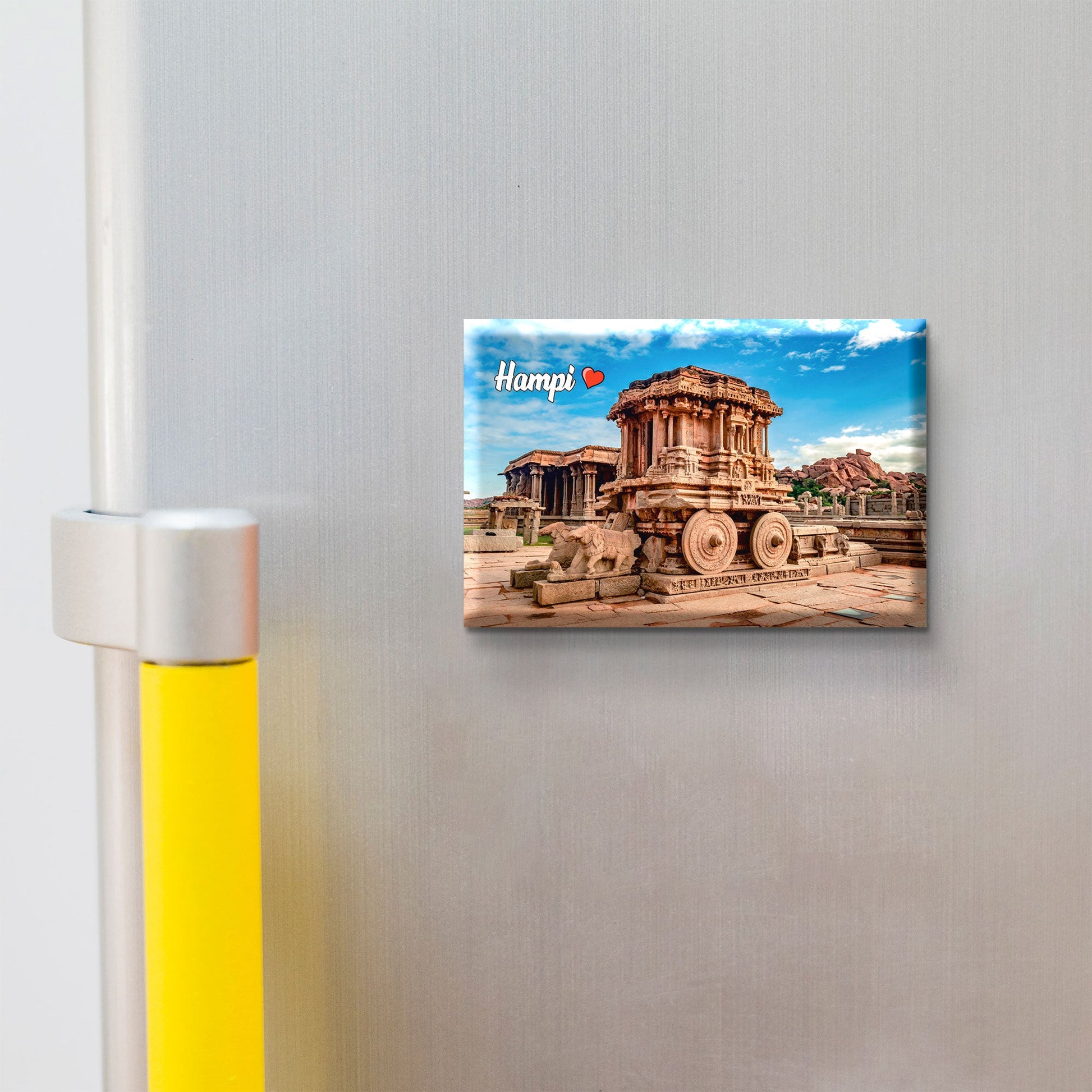 Stickerji Hampi Wooden Fridge Magnet - Souvenir travel keepsake gift