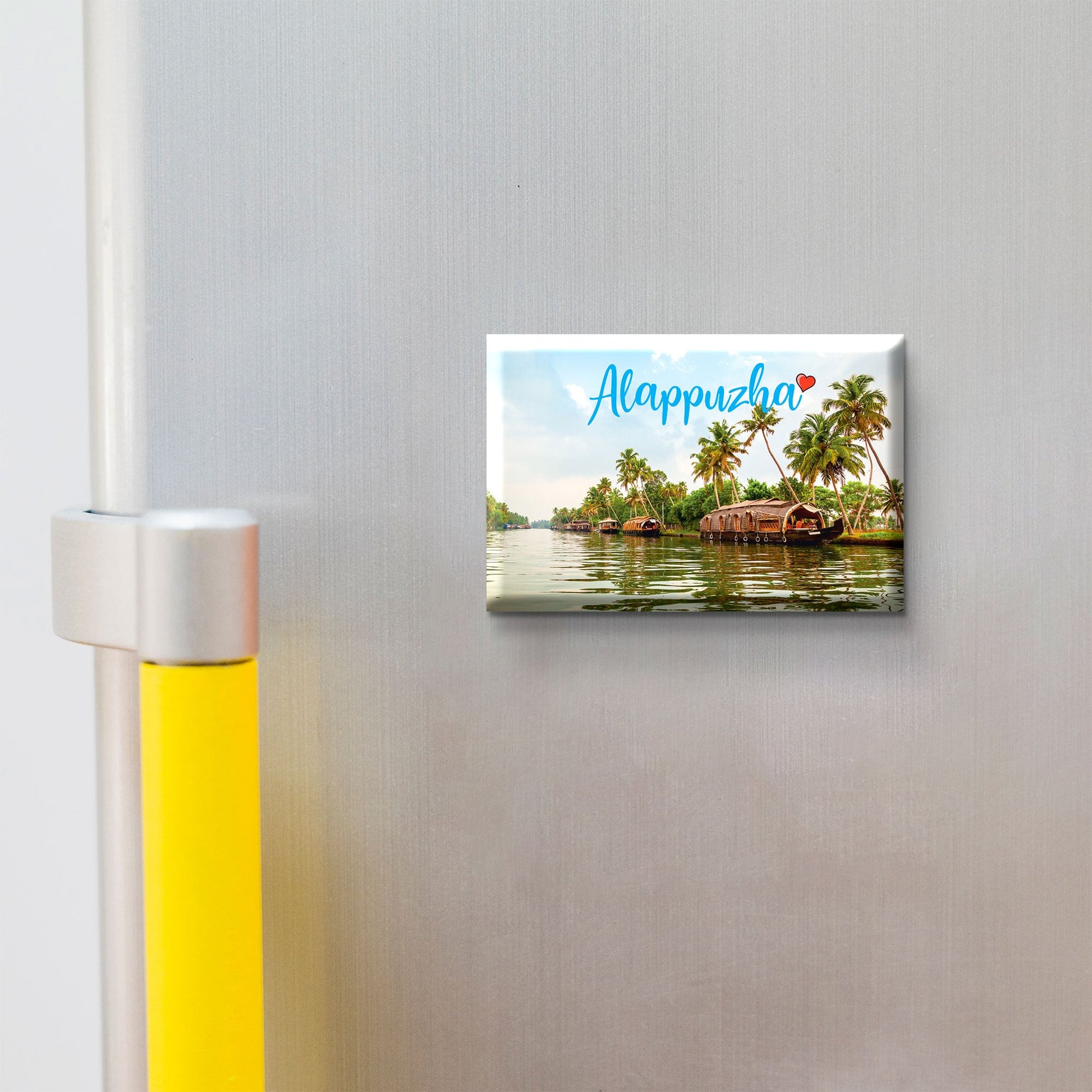 Stickerji Alappuzha Wooden Fridge Magnet - Souvenir travel keepsake gift