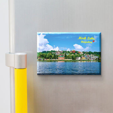 Stickerji Mirik Lake, Darjeeling Wooden Fridge Magnet - Souvenir travel keepsake gift
