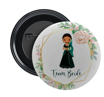 Stickerji Team Bride Wedding Badge Design 3 - Pinback button for bridal and groom party