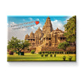 Stickerji Khajuraho- Kandariya Mahadev Temple Wooden Fridge Magnet - Souvenir travel keepsake gift - View 2