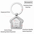 Stickerji Home Sweet Home Keychain | Metal Keychain | Home Shape | Rotating Keychain | Pack of 2 - Stickerji premium quality product - View 2