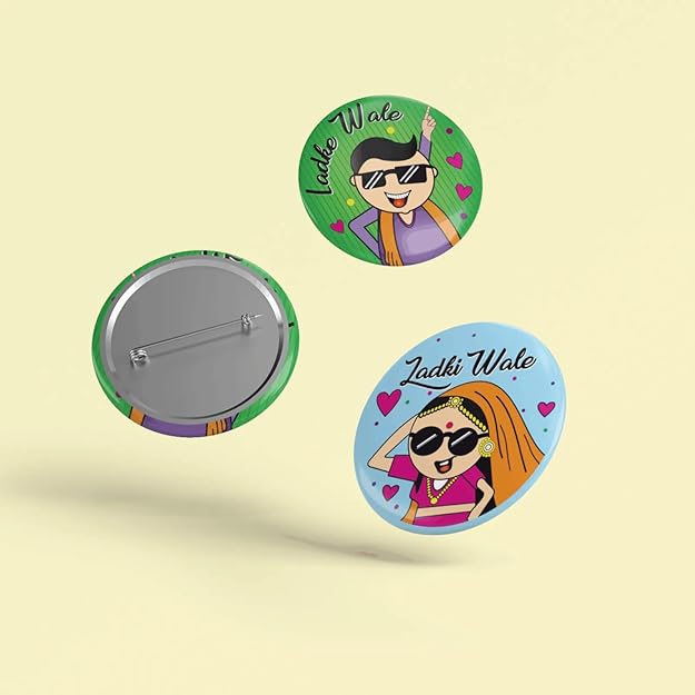 Stickerji Team Bride Wedding Badge Design 1 - Pinback button for bridal and groom party - View 3