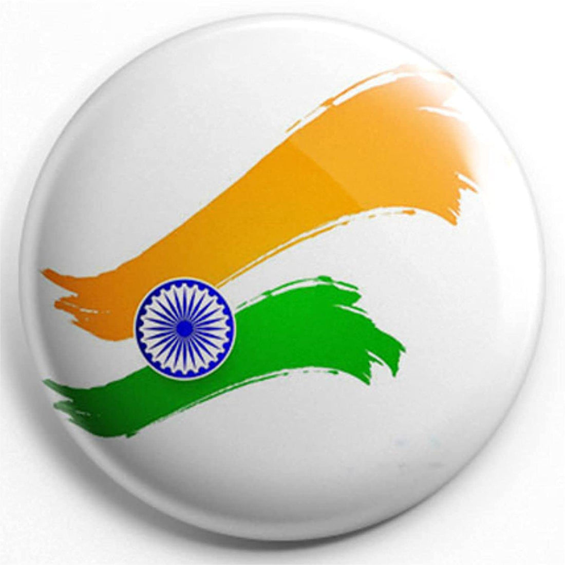 Stickerji India Flag Tricolor Badge Design 4 - Patriotic pinback button