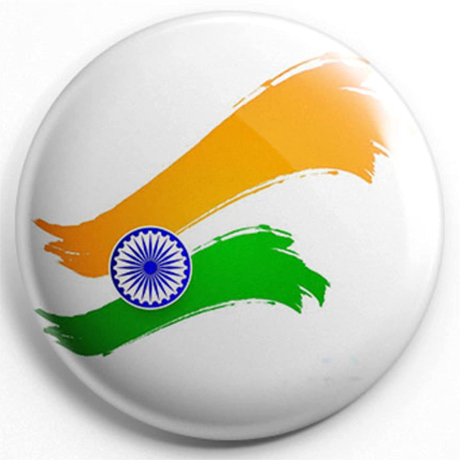 Stickerji India Flag Tricolor Badge Design 4 - Patriotic pinback button