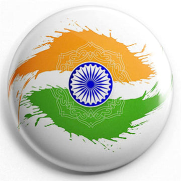 Stickerji India Flag Tricolor Badge Design 1 - Patriotic pinback button