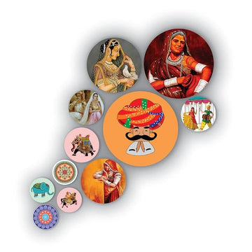Stickerji Wooden Wall Hanging for Home Decoration | Rajasthan Theme Wooden Wall Hanging