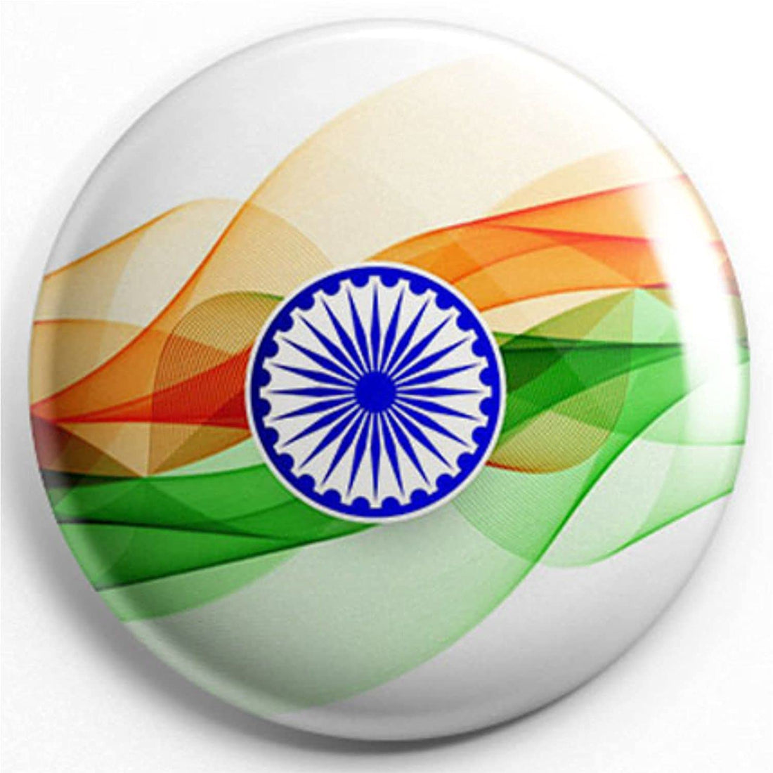 Stickerji India Flag Tricolor Badge Design 2 - Patriotic pinback button