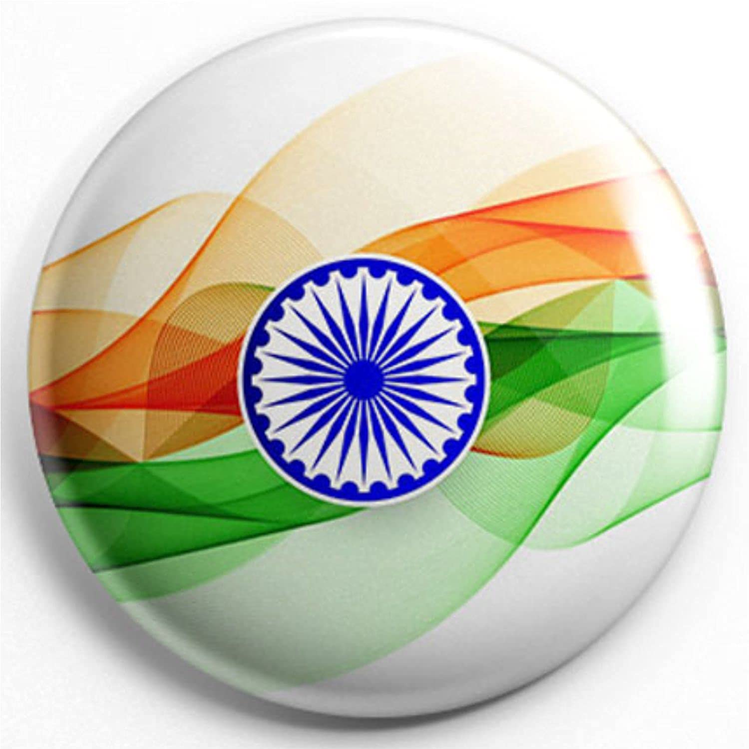 Stickerji India Flag Tricolor Badge Design 2 - Patriotic pinback button
