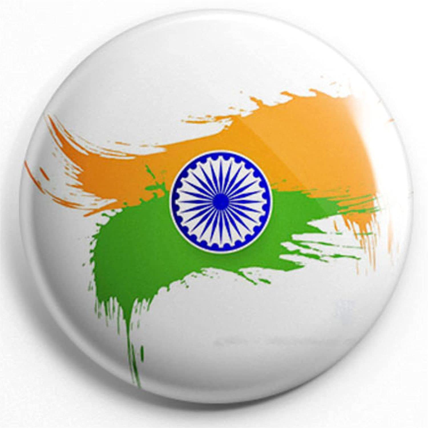 Stickerji India Flag Tricolor Badge Design 6 - Patriotic pinback button