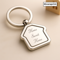 Stickerji Home Sweet Home Keychain | Metal Keychain | Home Shape | Rotating Keychain | Pack of 2 - Stickerji premium quality product - View 3