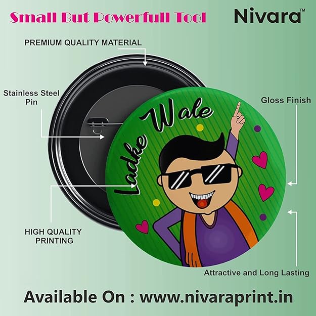 Stickerji Team Groom Wedding Badge Design 7 - Pinback button for bridal and groom party - View 2