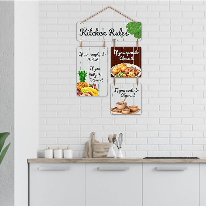 Stickerji Wooden Wall Hanging for Home Decoration | Kitchen Rules