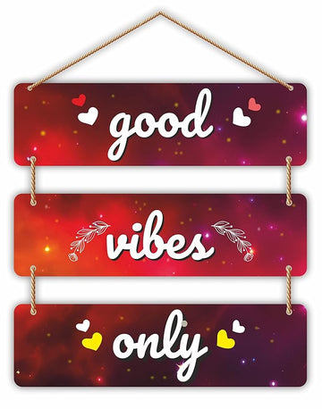 Stickerji Wooden Wall Hanging for Home Decoration | Good vibes only