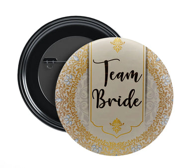 Stickerji Team Bride Wedding Badge Design 7 - Pinback button for bridal and groom party