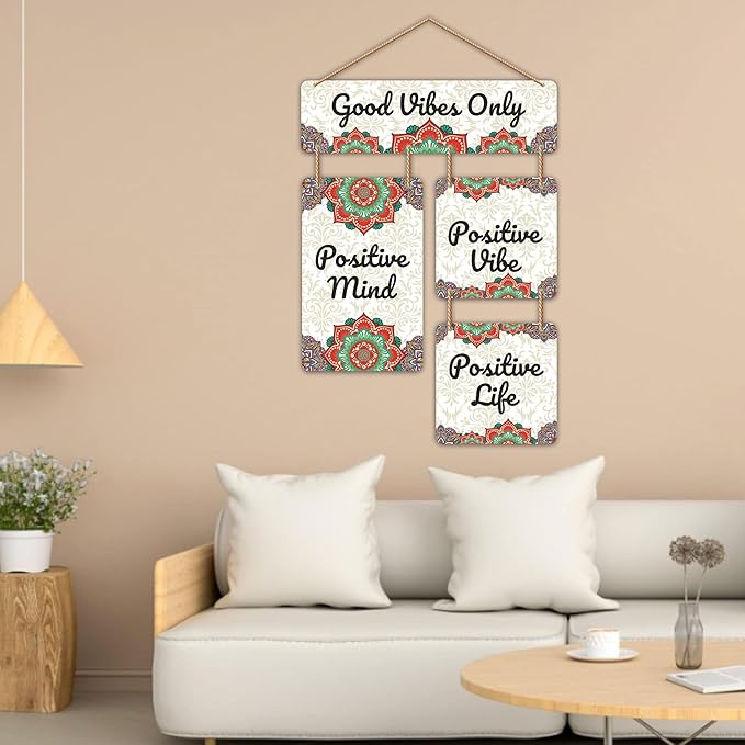 Stickerji Wooden Wall Hanging for Home Decoration | Good Vibes Only 02