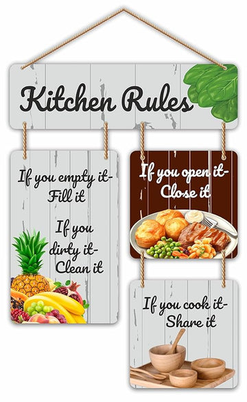 Stickerji Wooden Wall Hanging for Home Decoration | Kitchen Rules