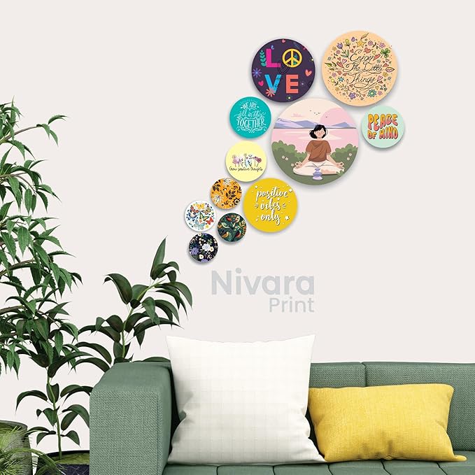Stickerji Wooden Wall Hanging for Home Decoration | Yoga Theme Wooden Wall Hanging