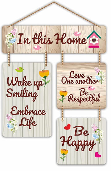 Stickerji Wooden Wall Hanging for Home Decoration | In this Home