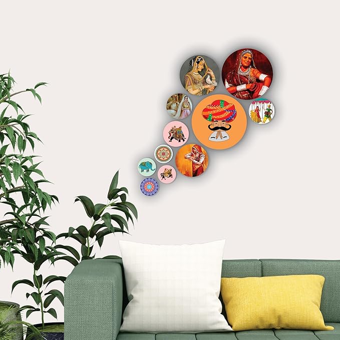 Stickerji Wooden Wall Hanging for Home Decoration | Rajasthan Theme Wooden Wall Hanging