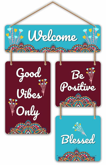 Stickerji Wooden Wall Hanging for Home Decoration | Welcome
