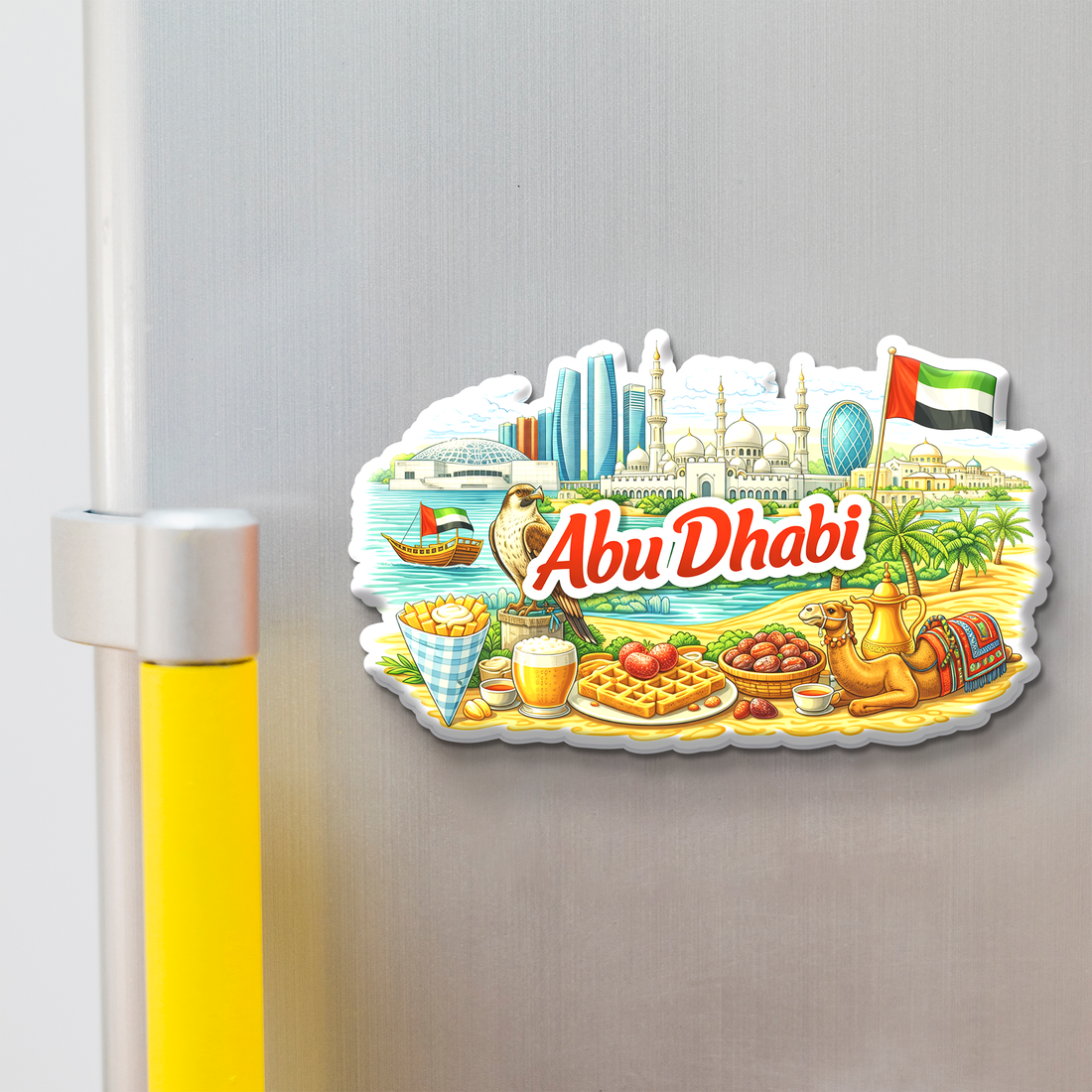 Stickerji Abu Dhabi Wooden Fridge Magnet - Souvenir travel keepsake gift