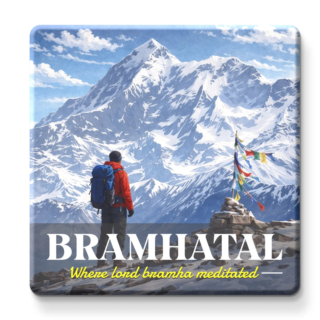 Stickerji Souvenir Wooden Fridge Magnet | BRAMHATAL