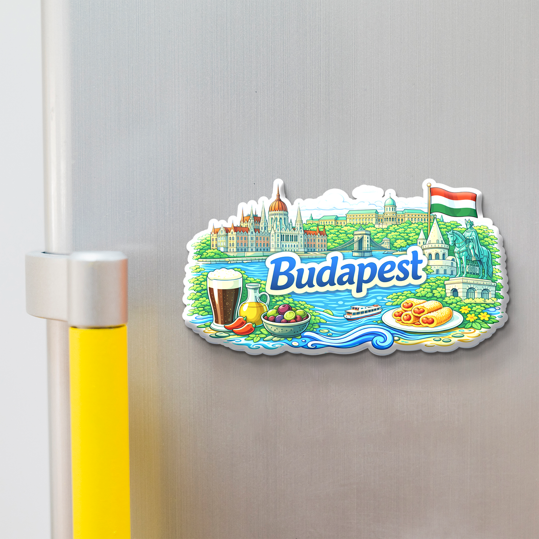 Stickerji Budapest Wooden Fridge Magnet - Souvenir travel keepsake gift