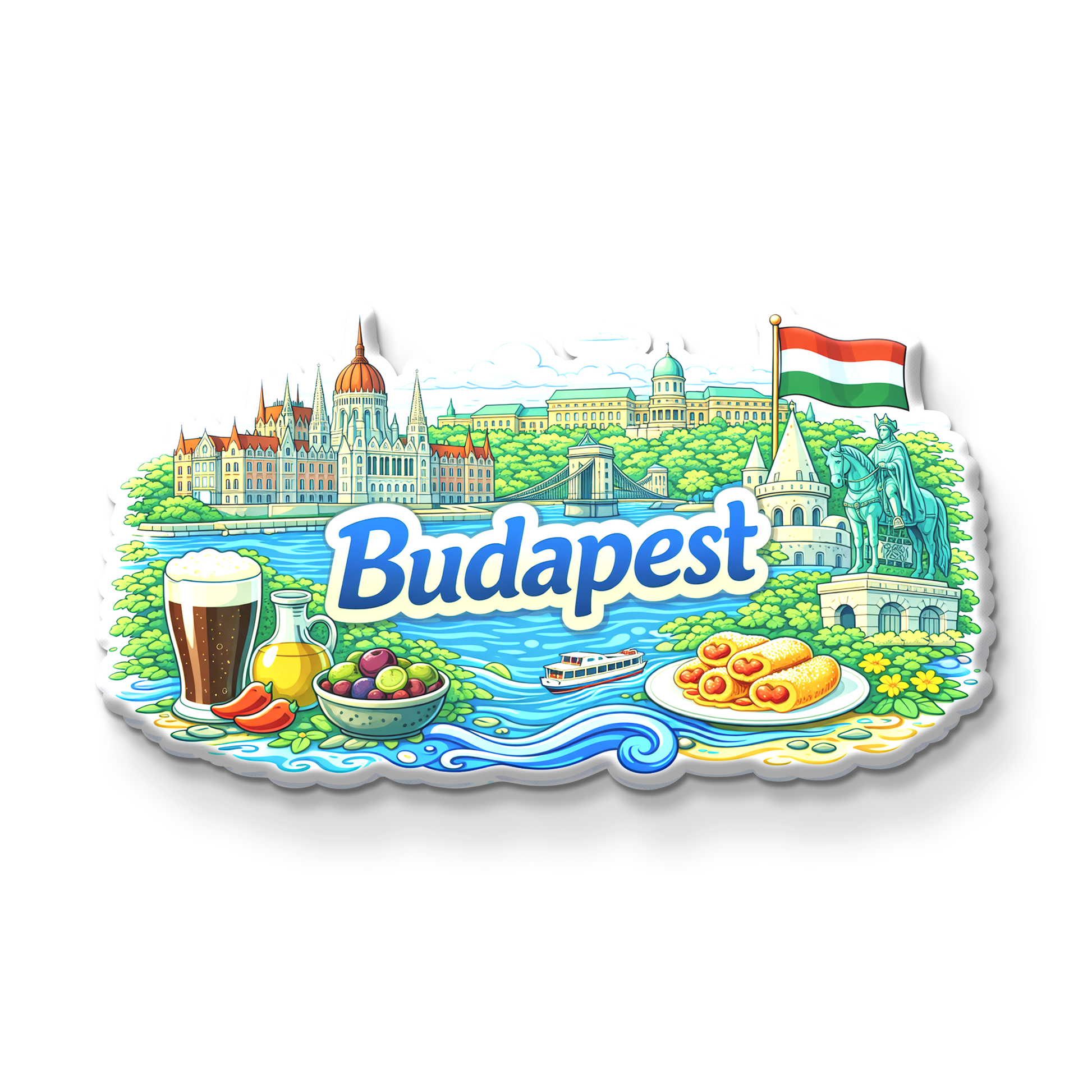 Stickerji Budapest Wooden Fridge Magnet - Souvenir travel keepsake gift - View 2