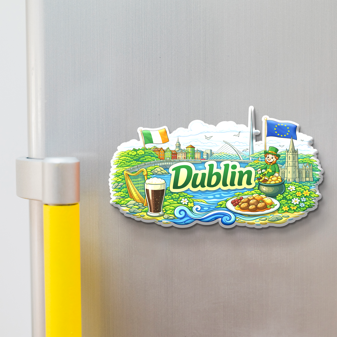 Stickerji Dublin Wooden Fridge Magnet - Souvenir travel keepsake gift