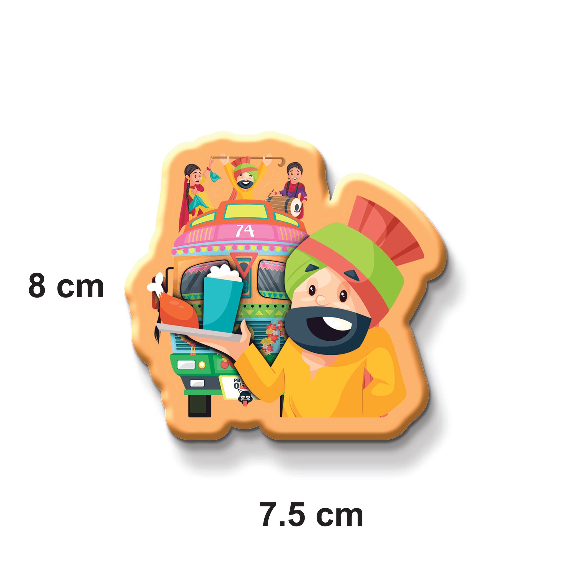 Stickerji Punjab01 Wooden Fridge Magnet - Souvenir travel keepsake gift - View 3