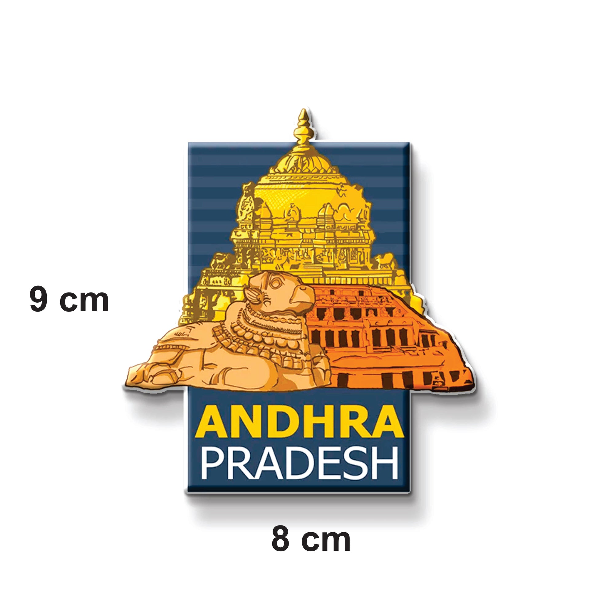 Andhra Pradesh Wooden Fridge Magnet Size 9cm x 8cm – Premium MDF Souvenir by Stickerji