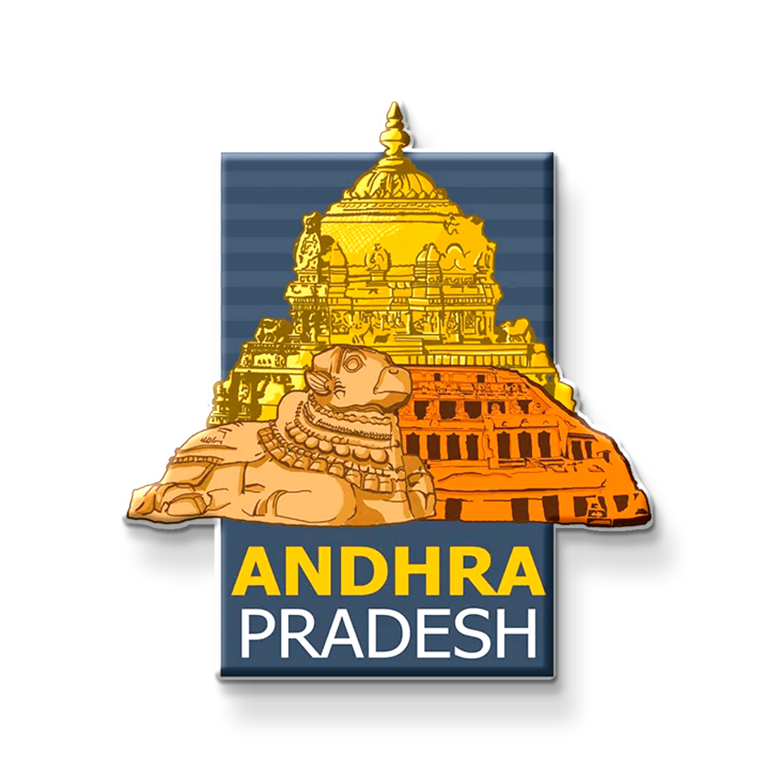 Andhra Pradesh Wooden Fridge Magnet – Stickerji Premium MDF Souvenir Travel Gift