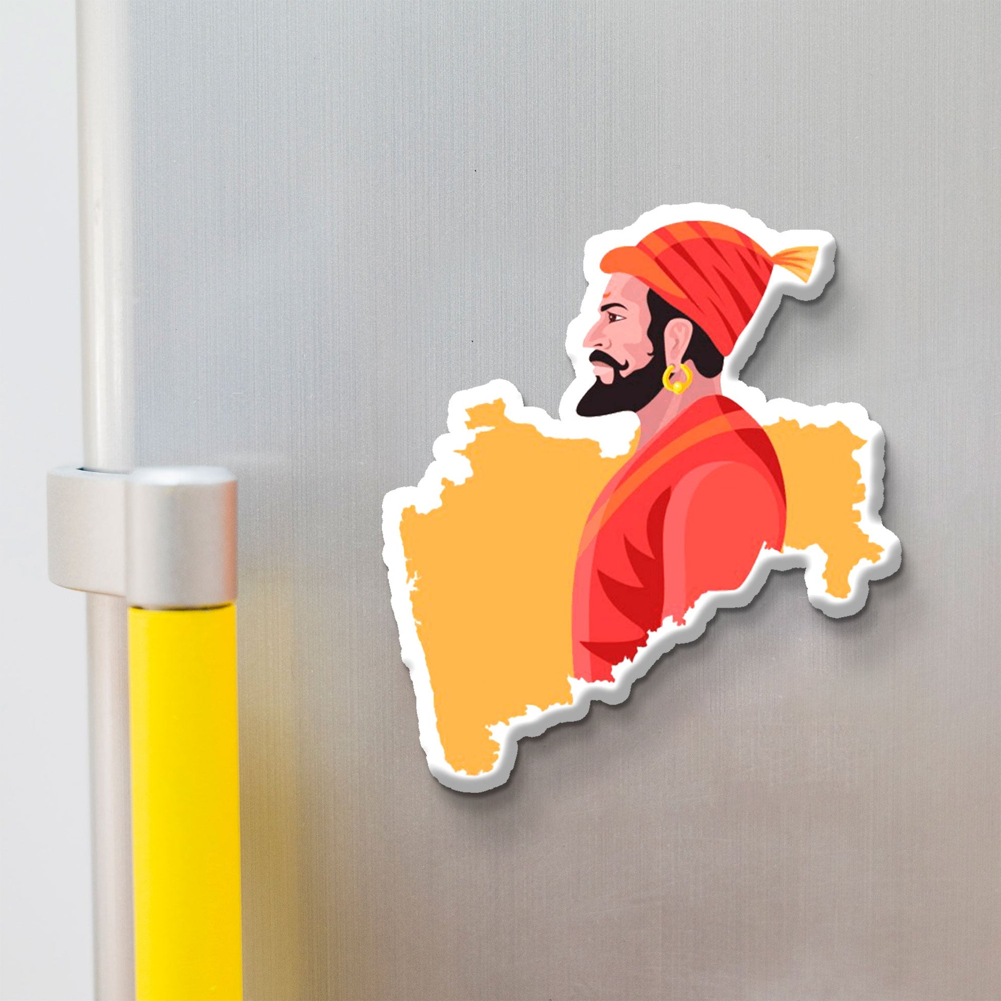 Chatrapati Shivaji Maharaj wooden fridge magnet – Maratha warrior king souvenir handcrafted by Stickerji
