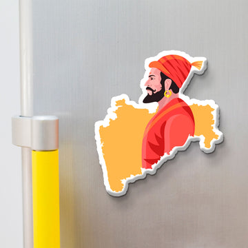 Chatrapati Shivaji Maharaj wooden fridge magnet – Maratha warrior king souvenir handcrafted by Stickerji

