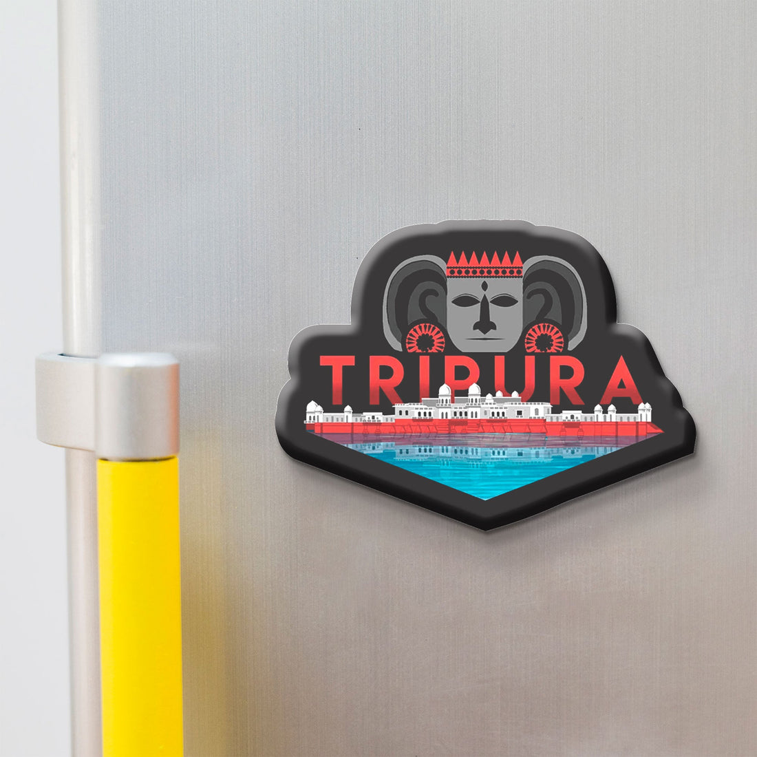 Stickerji Tripura Wooden Fridge Magnet - Souvenir travel keepsake gift
